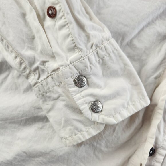 VTG Campus By Marc O Polo XL Germany Made Snap Up Long Sleeve Elbow Patch White - Picture 6 of 16